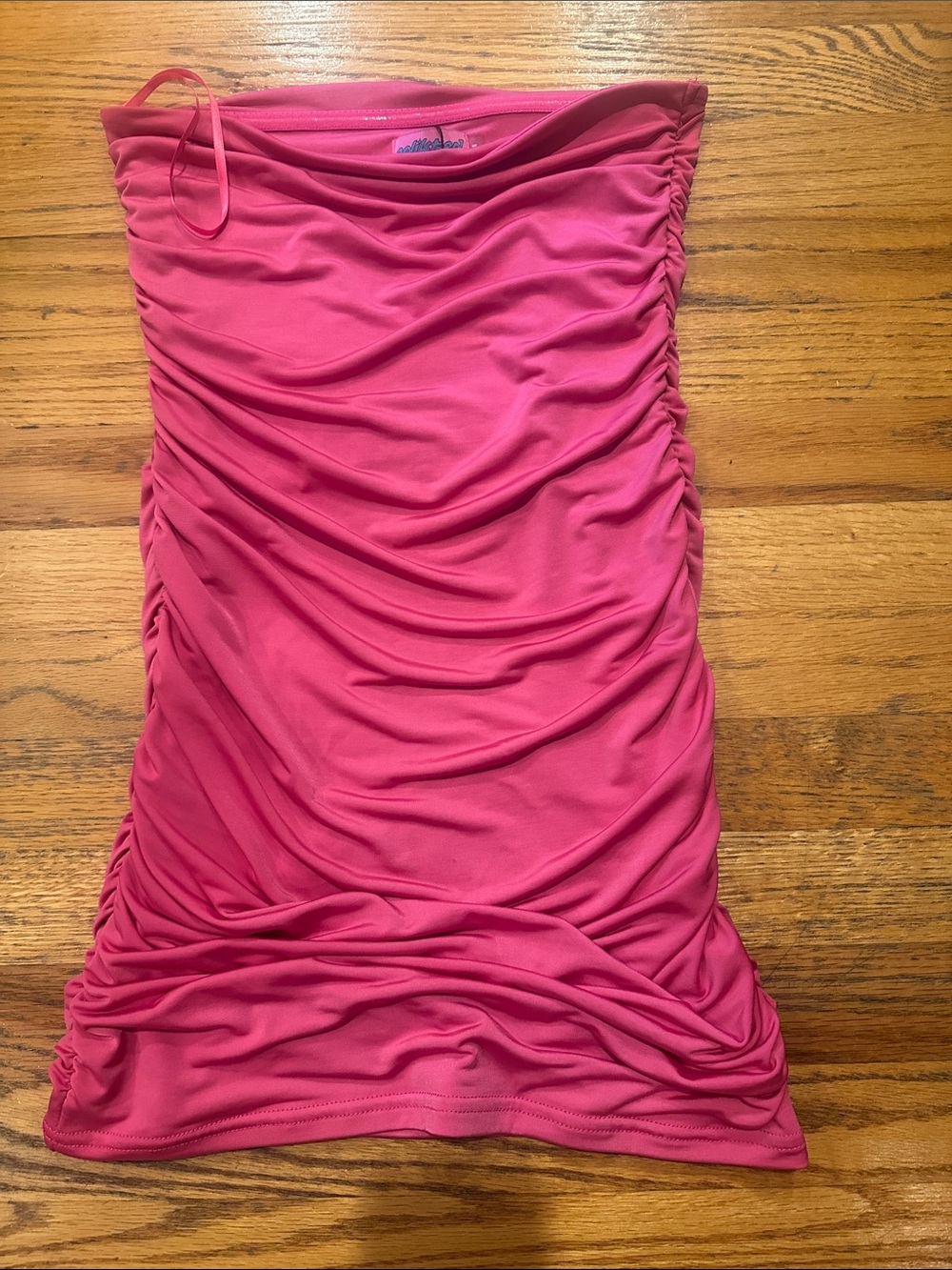 Edikted Strapless Ruched Hot Pink Tube Dress | NWT Size S